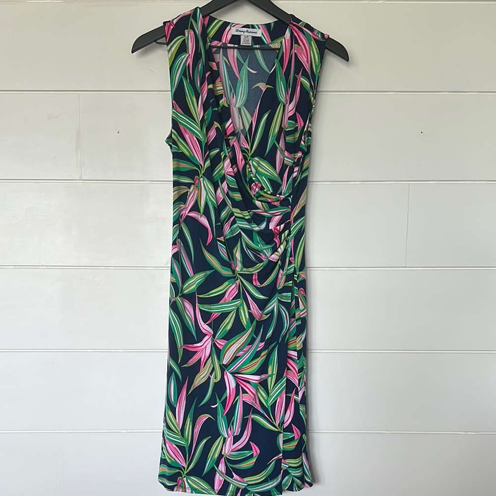 Floral Sleeveless Dress - Pink and Green